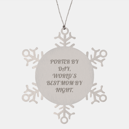 Porter Funny Snowflake Ornament, Gifts from Family, Friends, or Coworkers, for Christmas - Victory Thru Vision