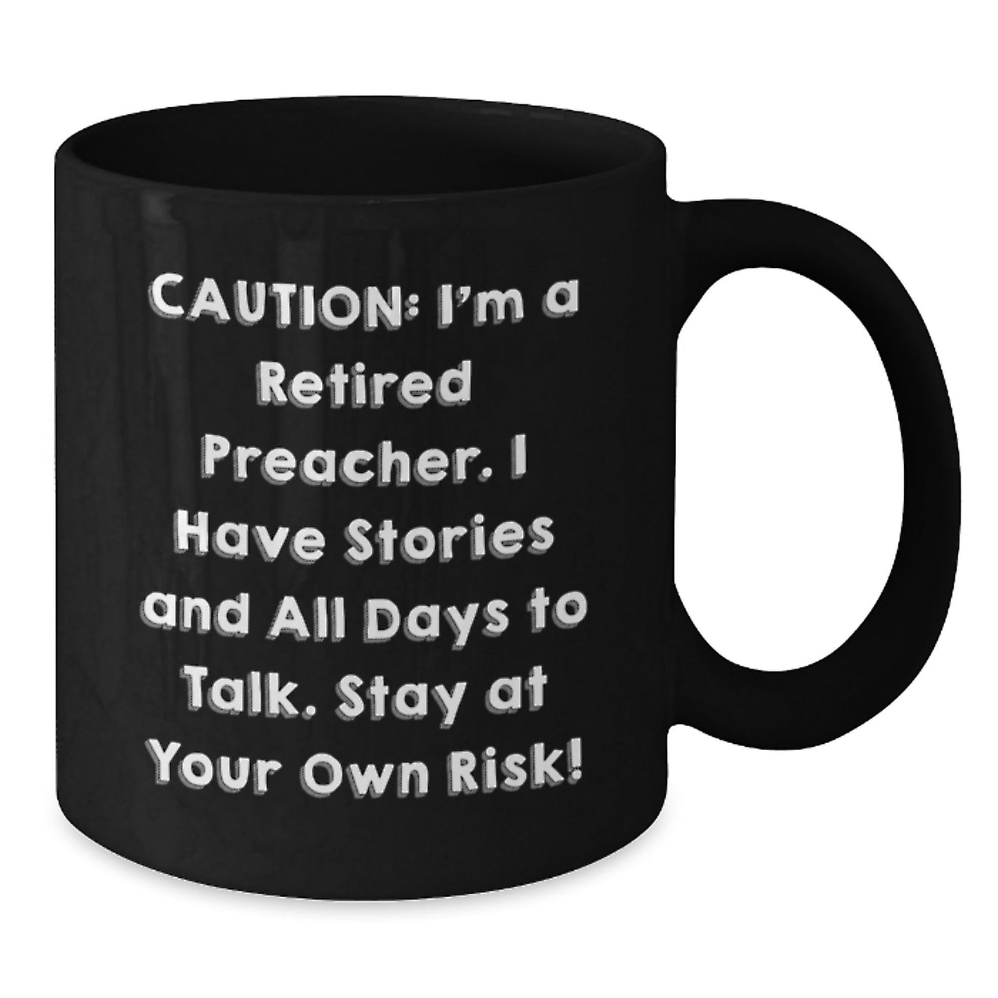 Preacher Gifts, Funny Quote, Black Coffee Mug for Graduation, Gifts from Friends or Family - Victory Thru Vision