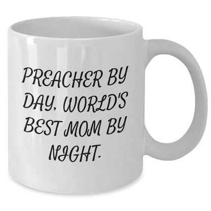 Preacher Humor Funny Quote Gifts from Friends to Preacher Father's Day White Coffee Mug - Victory Thru Vision 