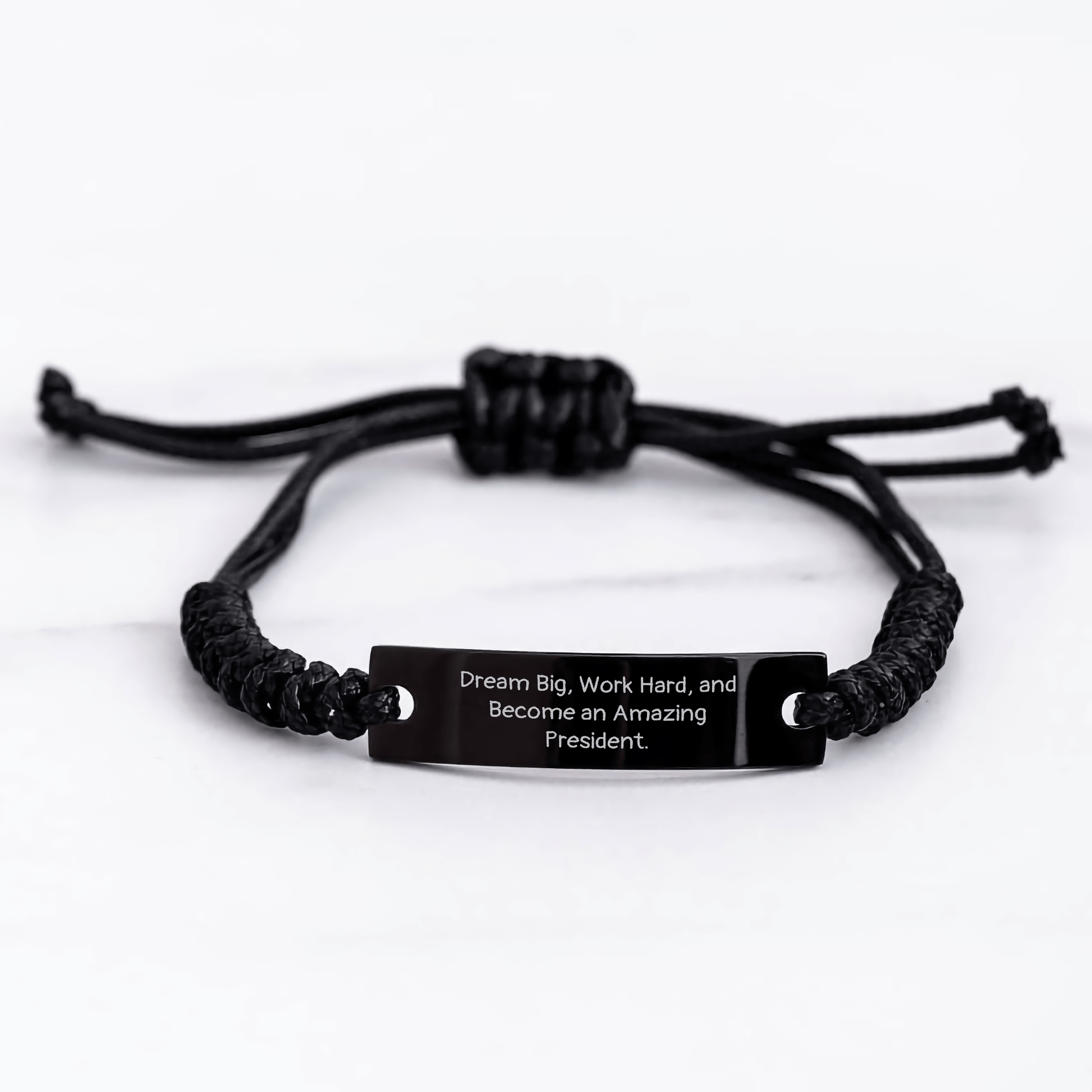 President Gift Rope Bracelet Dreams Big, Work Hard, Inspirational, Graduation Unique Gifts for Men, Women, Friends, Coworkers, Family from President - Victory Thru Vision