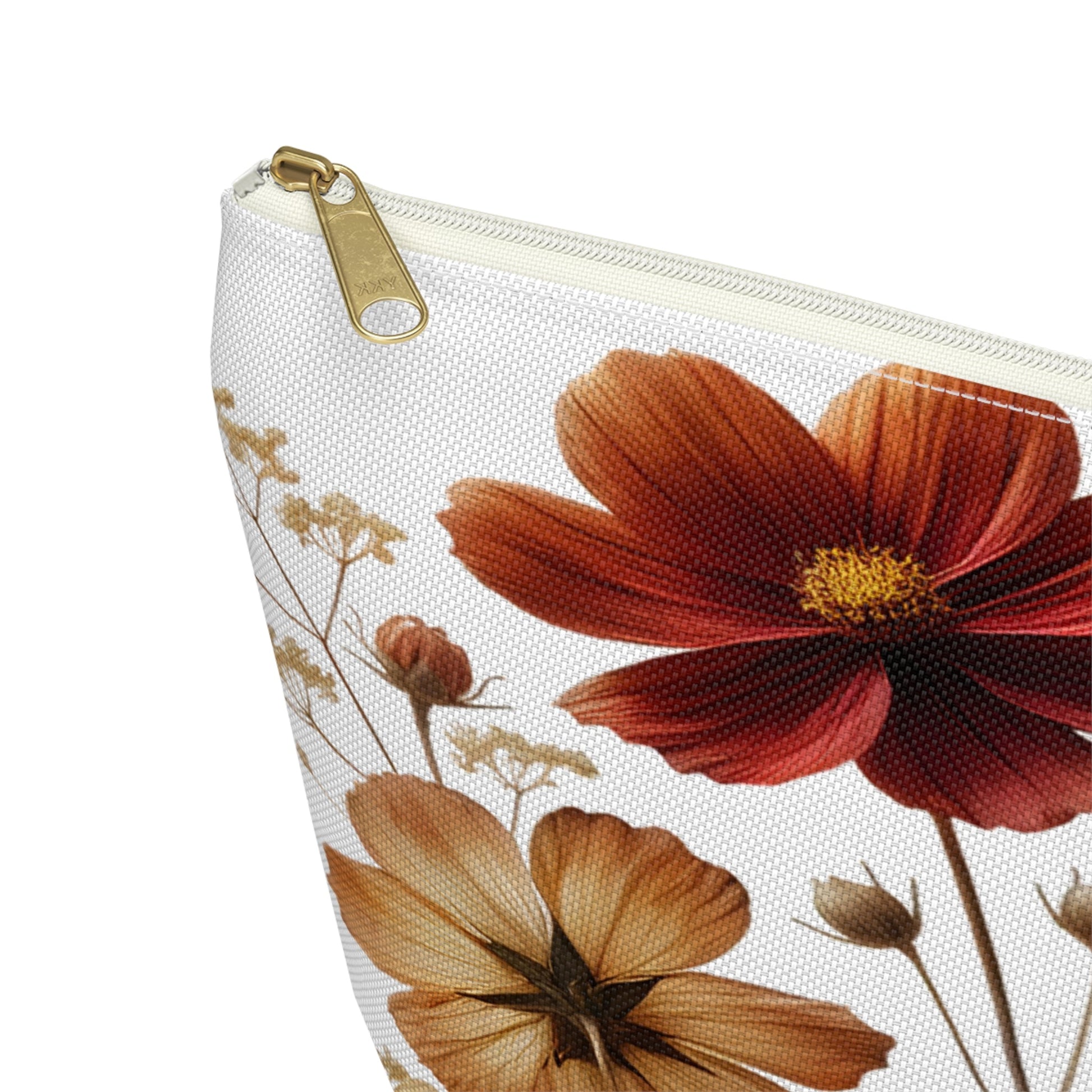 Pressed Wildflowers Design, Floral Makeup Bag, Botanical Toiletry Bag, Gift for Nature Lover, Accessory Pouch - Victory Thru Vision 