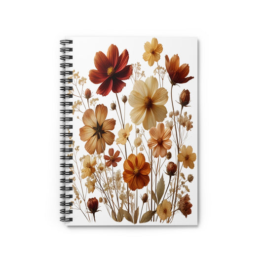 Pressed Wildflowers Spiral Notebook - Ruled Line, Wildflower Journal, Botanical Notebook, Nature Lover Gift, Floral Diary - Victory Thru Vision