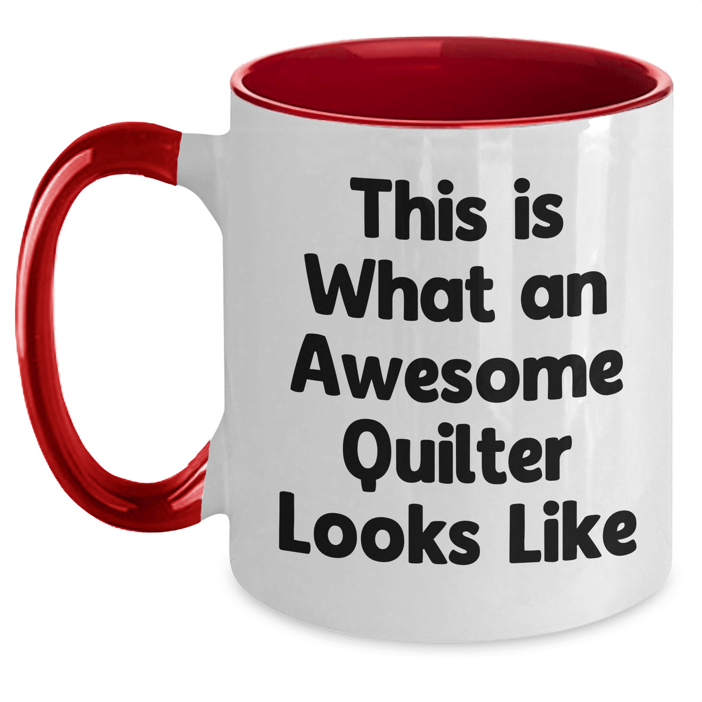 Quilter Gifts from Friends, Family, or Coworkers - 'This Is What An Awesome Quilter Looks Like' Two Tone Coffee Mug for Men or Women, Father's Day Unique Gifts - Victory Thru Vision 