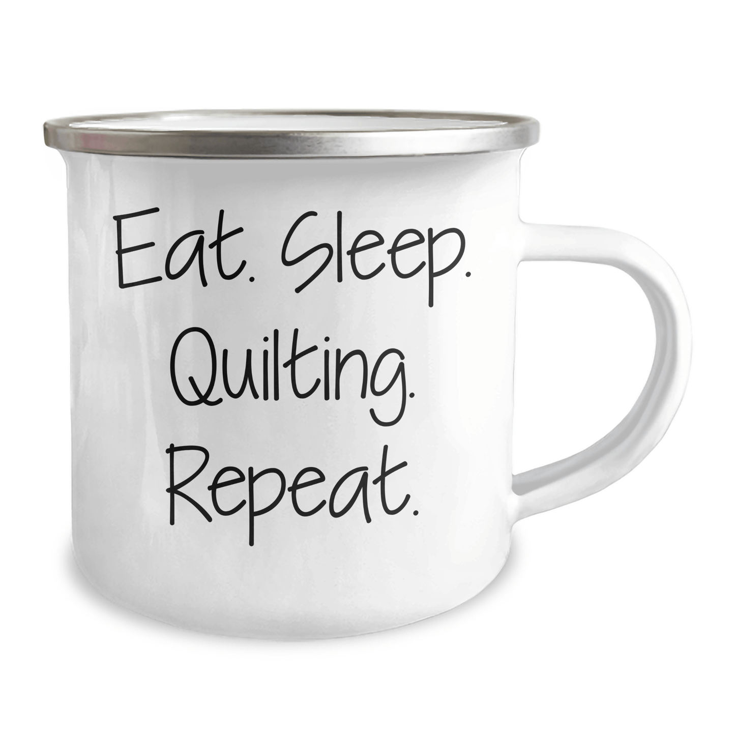 Quilting Gifts for Dad - Eat. Sleep. Quilting. Repeat. Camping Mug for Father's Day from Family - Victory Thru Vision 