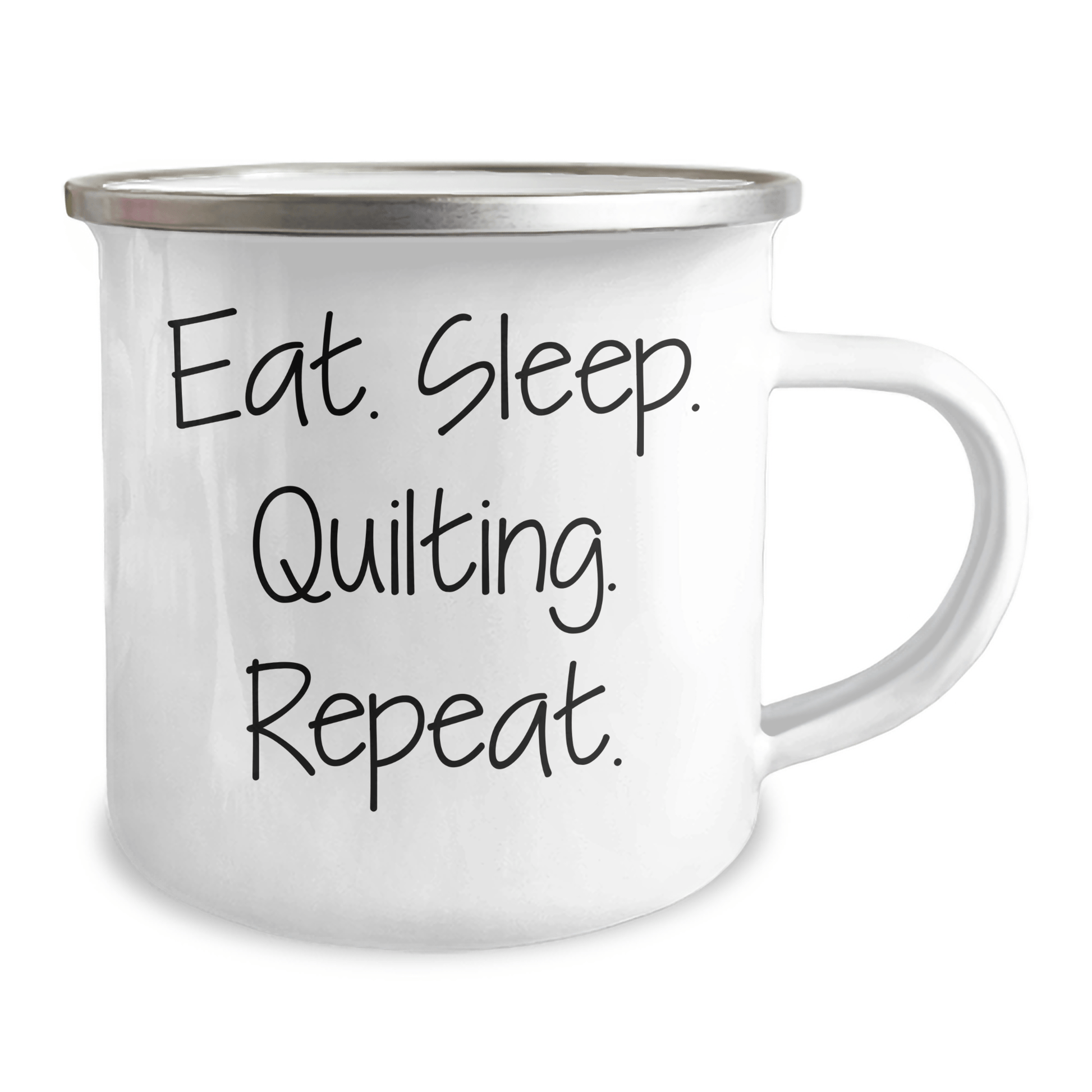 Quilting Gifts for Dad - Eat. Sleep. Quilting. Repeat. Camping Mug for Father's Day from Family - Victory Thru Vision 