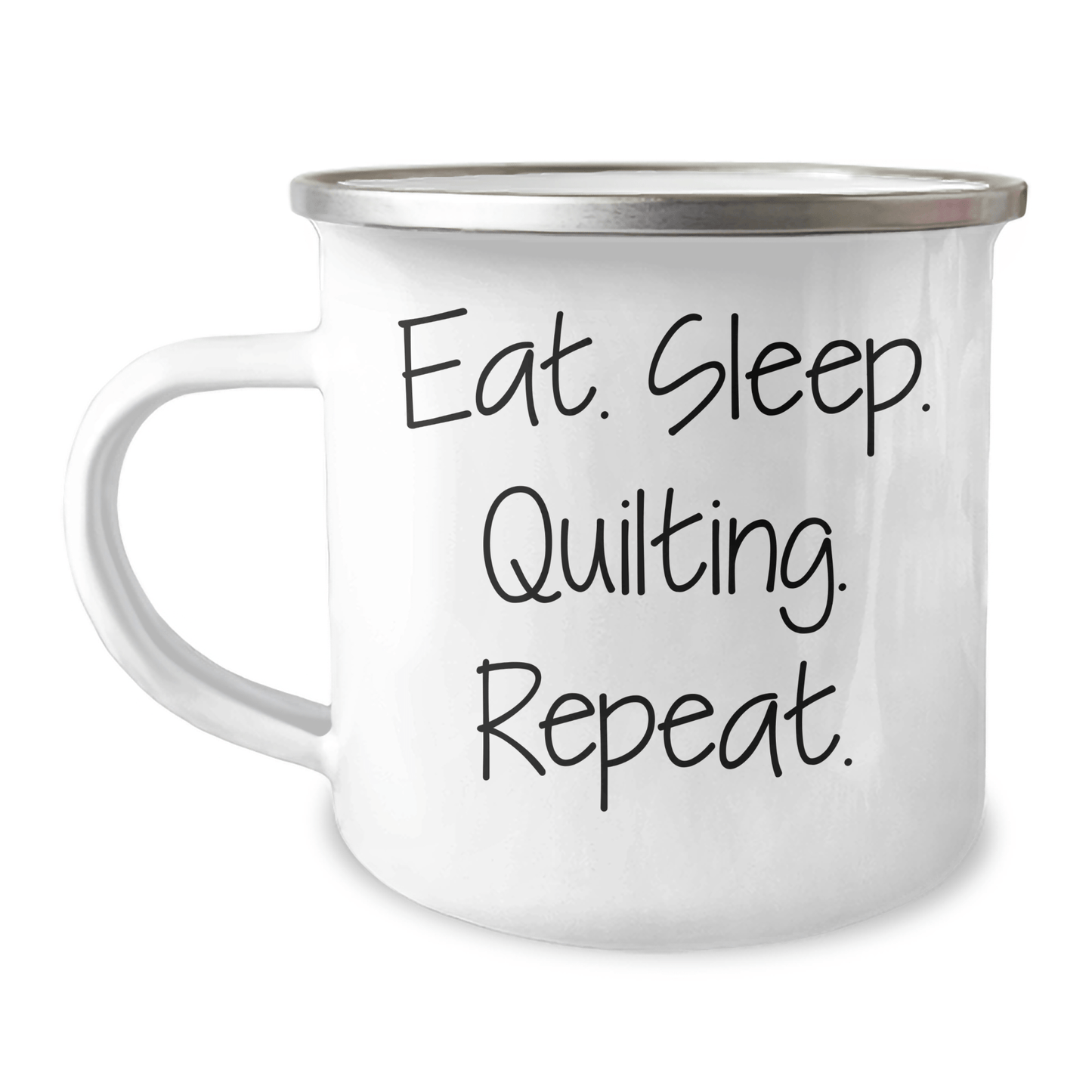 Quilting Gifts for Dad - Eat. Sleep. Quilting. Repeat. Camping Mug for Father's Day from Family - Victory Thru Vision 
