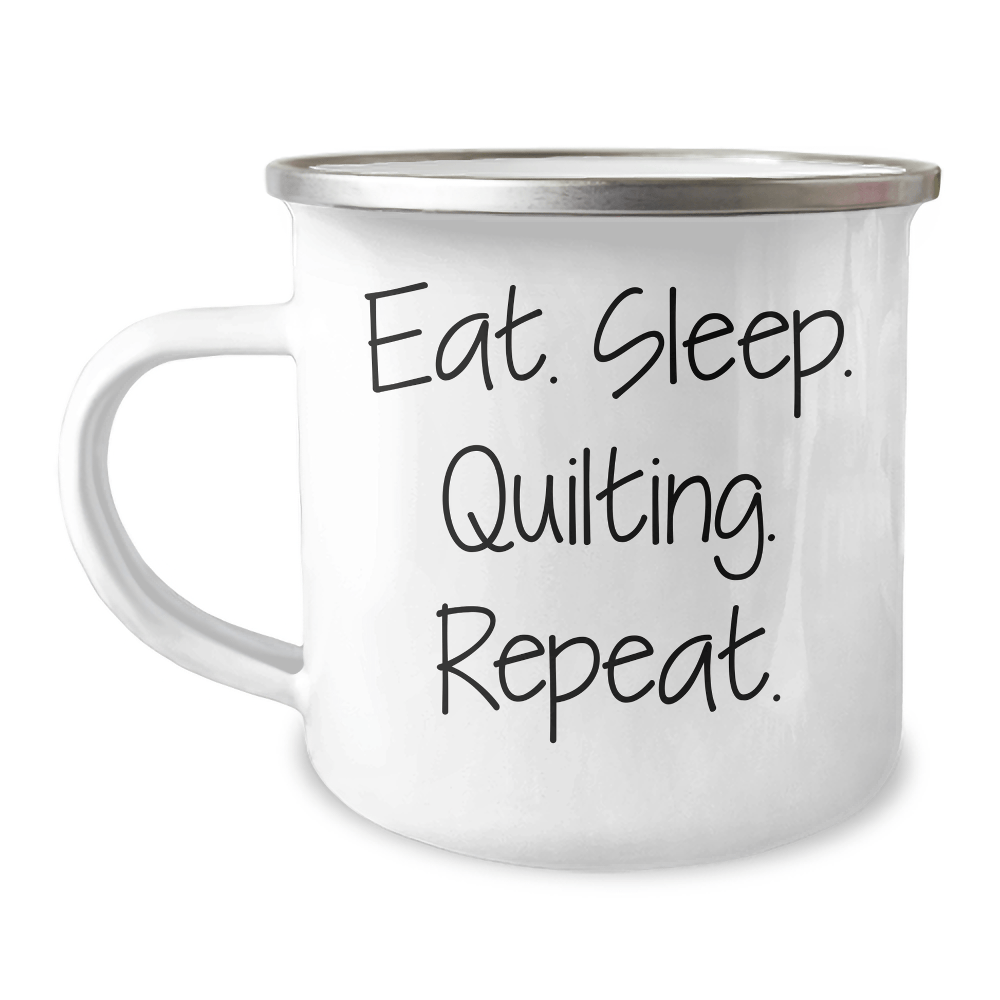 Quilting Gifts for Dad - Eat. Sleep. Quilting. Repeat. Camping Mug for Father's Day from Family - Victory Thru Vision 