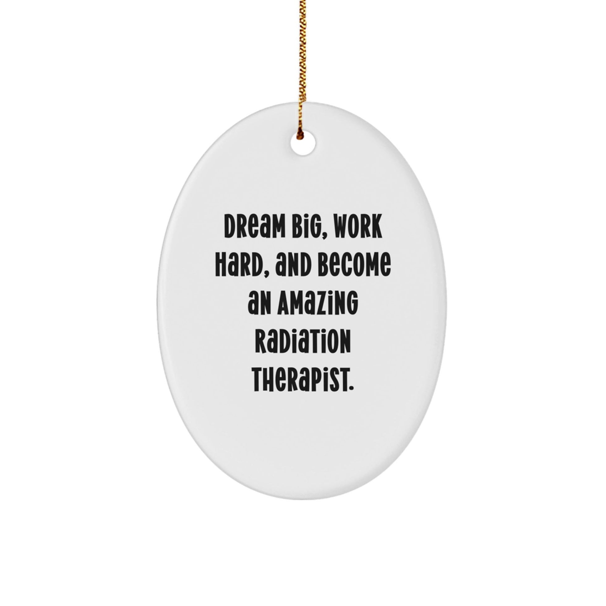 Radiation Therapist Gifts from Friends, Inspirational Oval Ornament for Christmas, 'Dream Big, Work Hard, And Become An Amazing Radiation Therapist.' Quote, Gifts for Radiation Therapist - Victory Thru Vision