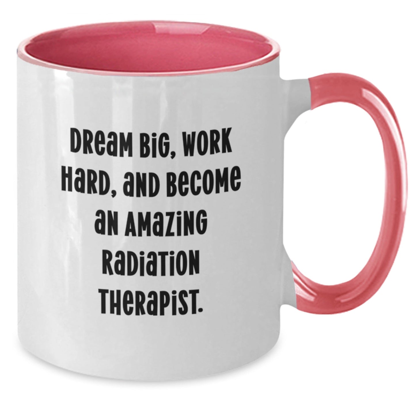 Radiation Therapist Gifts, Funny Inspirational Quote Coffee Mug, Black and White, Red and White, Navy and White, Pink and White, 11oz Ceramic, Gifts from Family to Radiation Therapist - Victory Thru Vision