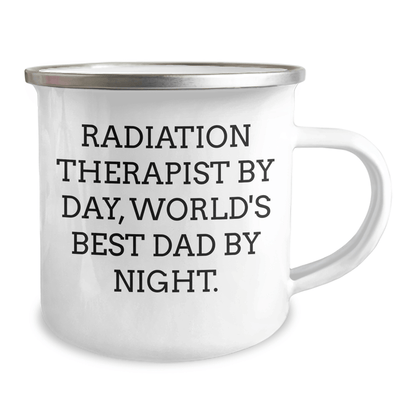 Radiation Therapist Gifts, Funny Mugs for Dad's, Camping Mug by Day, World's Best Dad by Night, Father's Day Unique Gifts from Family - Victory Thru Vision 