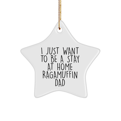 Ragamuffin Cat Dad's Funny Christmas Unique Gift, Star Ornament from Friends, I Just Want To Be A Stay At Home Ragamuffin Dad, Unique Gifts for Christmas - Victory Thru Vision