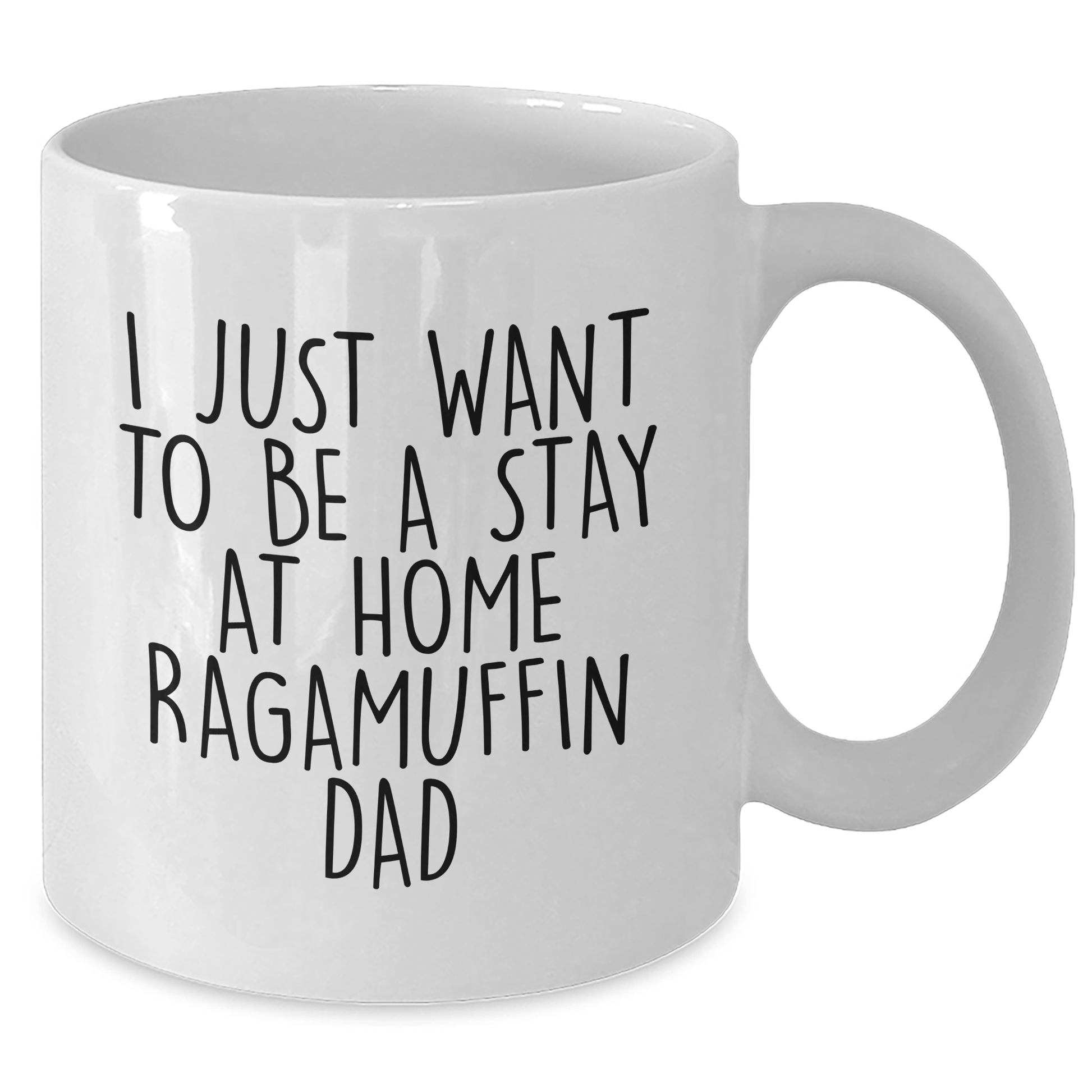 Ragamuffin Cat Funny Coffee Mug Gifts from Dad to Men for Father's Day - 'I Just Want To Be A Stay At Home Ragamuffin Dad' - White, 11oz or 15oz Capacity, Ceramic, Microwave, and Dishwasher Safe - Victory Thru Vision
