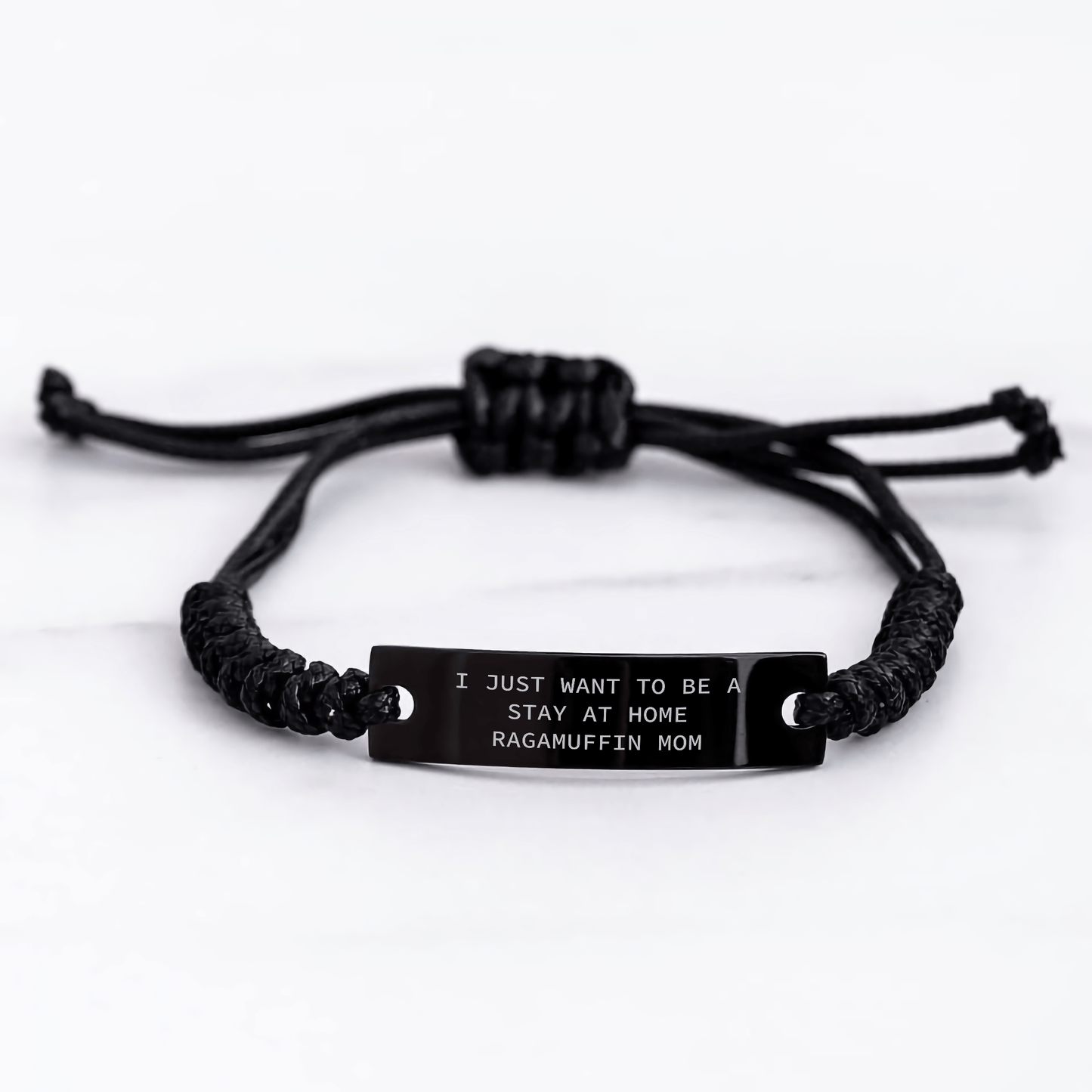 Ragamuffin Cat Gifts, Funny Quote Rope Bracelet, Gifts from Mom to Stay at Home Ragamuffin Mom, for Him, Unique Father's Day Jewelry - Victory Thru Vision 