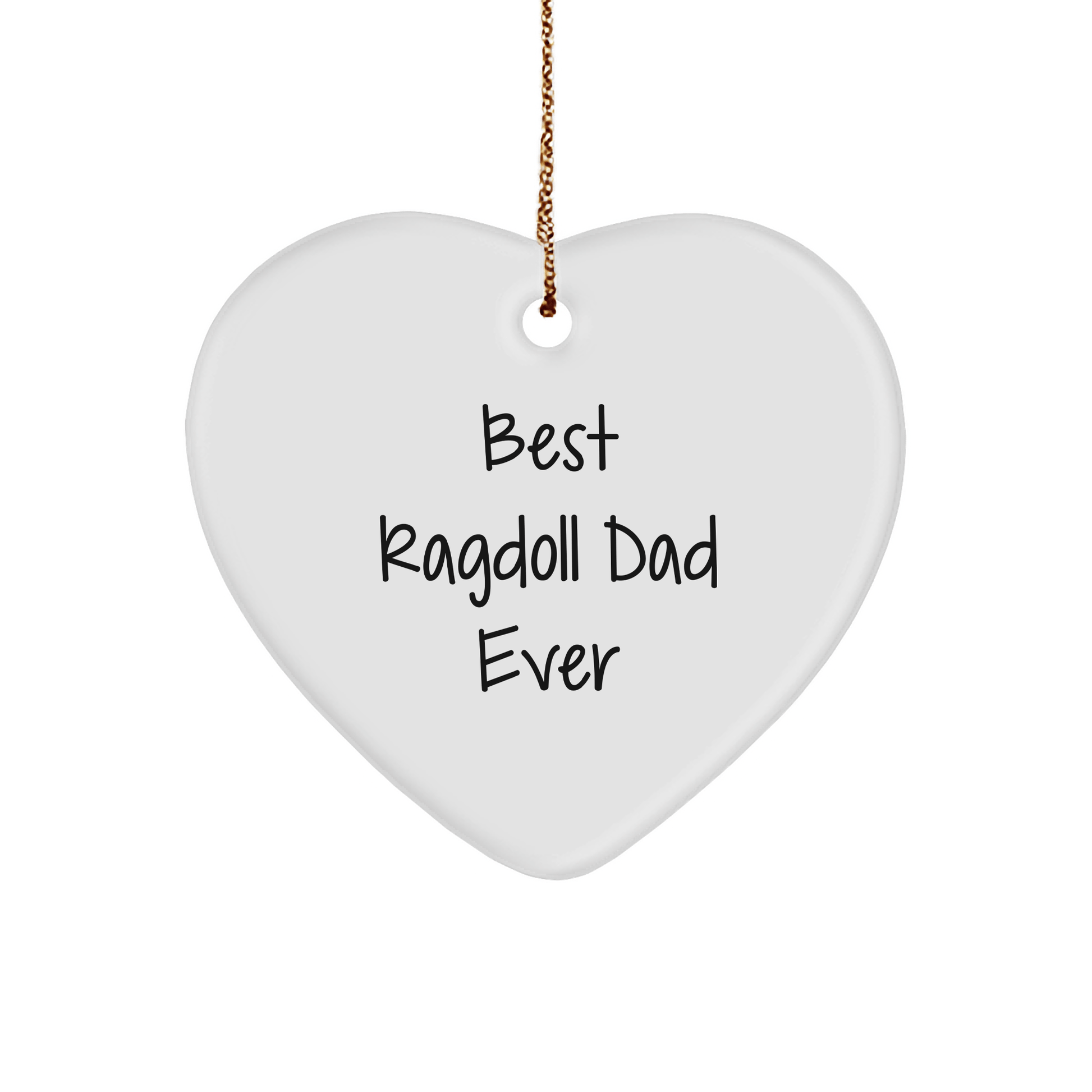 Ragdoll Cat Dad Gifts from Men, Best Ragdoll Dad Ever Heart Ornament for Christmas - Victory Thru Vision 