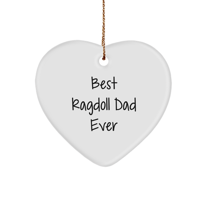 Ragdoll Cat Dad Gifts from Men, Best Ragdoll Dad Ever Heart Ornament for Christmas - Victory Thru Vision 