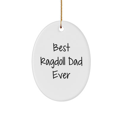 Ragdoll Cat Dad Gifts from Men to Best Ragdoll Dad Ever Oval Ornament Christmas Unique - Victory Thru Vision 