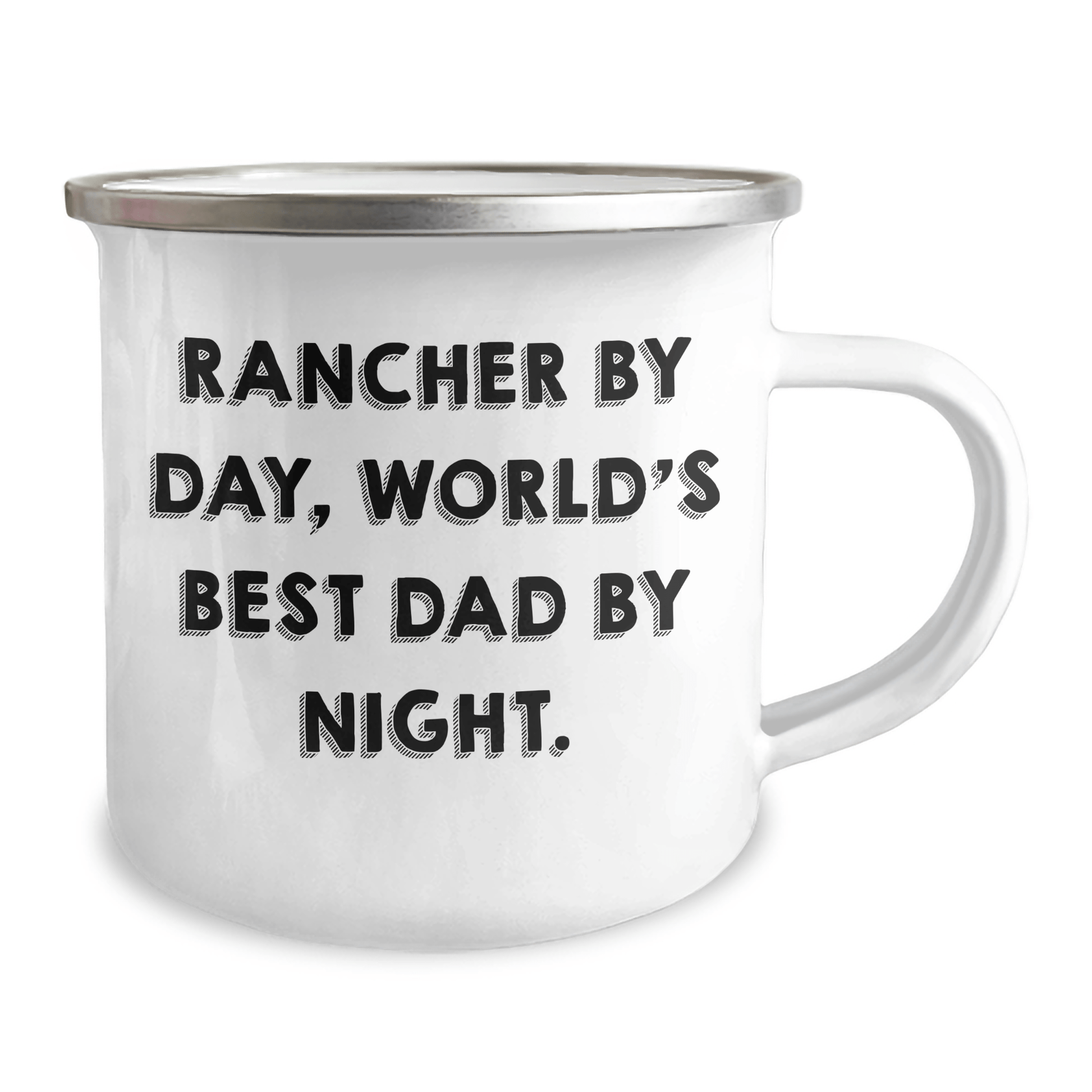 Rancher Gifts from Men - Funny Camping Mug for Rancher By Day, World's Best Dad By Night. - Father's Day Unique Gifts - Victory Thru Vision 