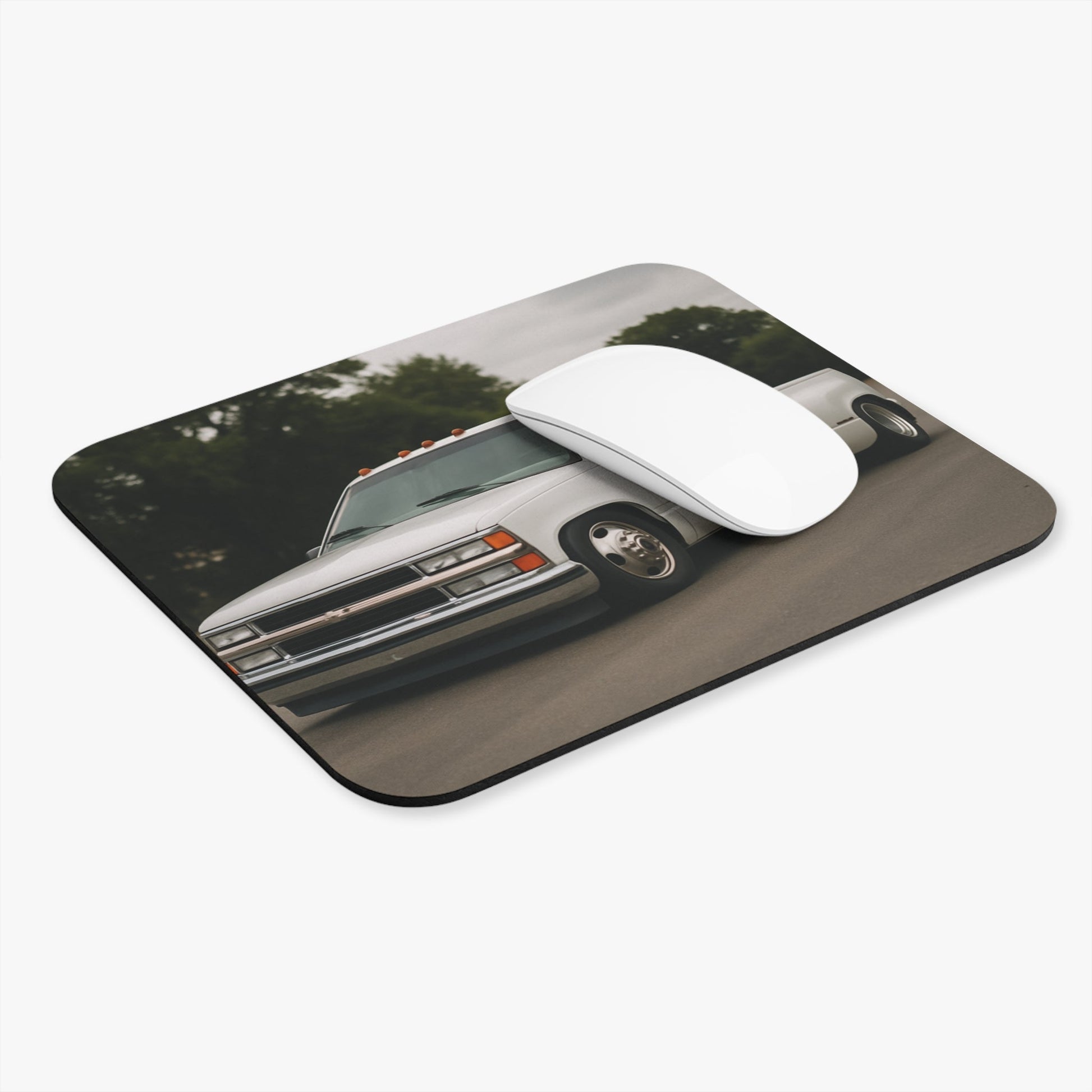 Rectangle Mouse Pad - Lowered 1998 Chevy C2500 Dually Design - Victory Thru Vision