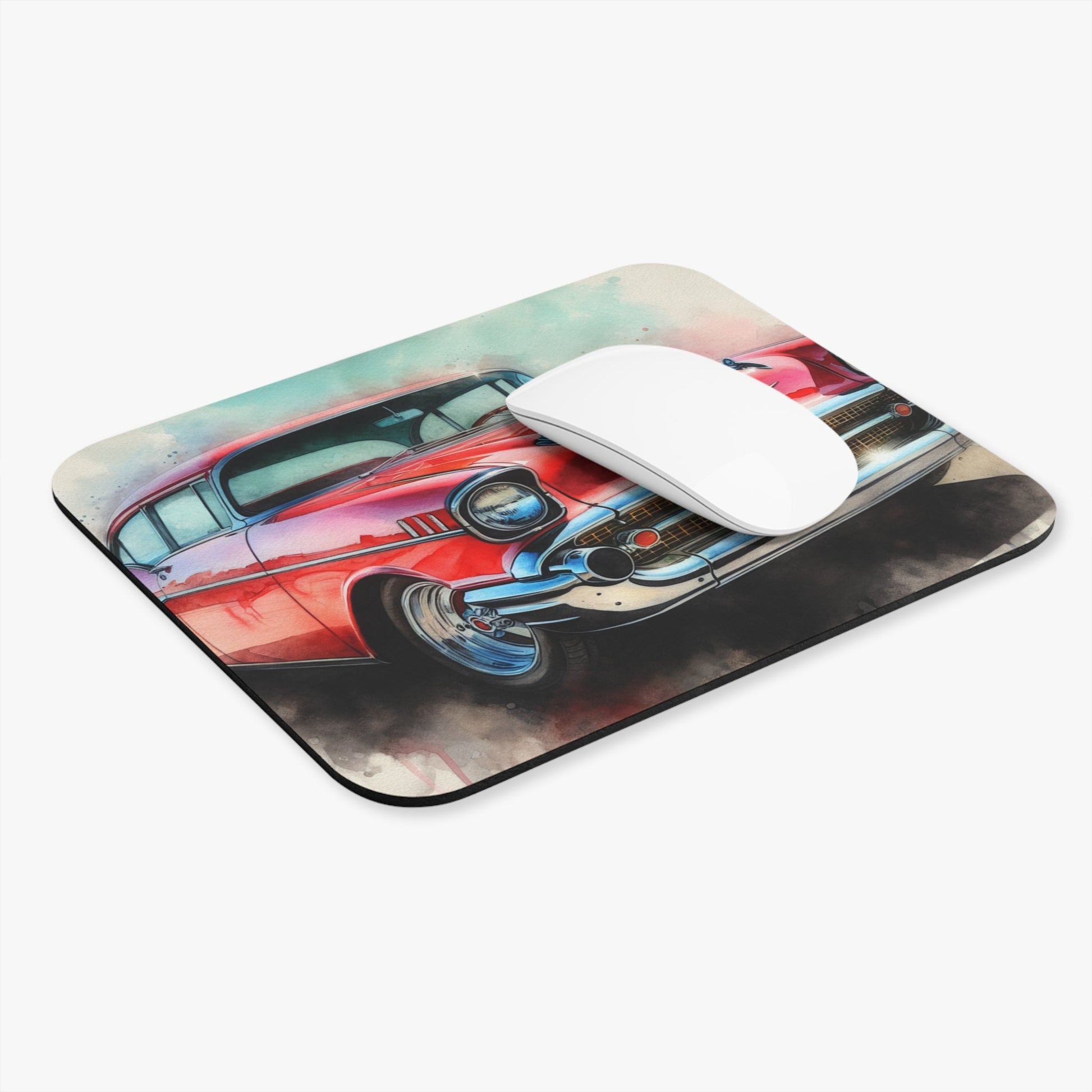 Vintage 1957 Chevy Bel Air Mouse Pad, Classic Car Design, Desk Accessory, Office Decor, Computer Mouse Mat, Retro Car Lover - Victory Thru Vision 