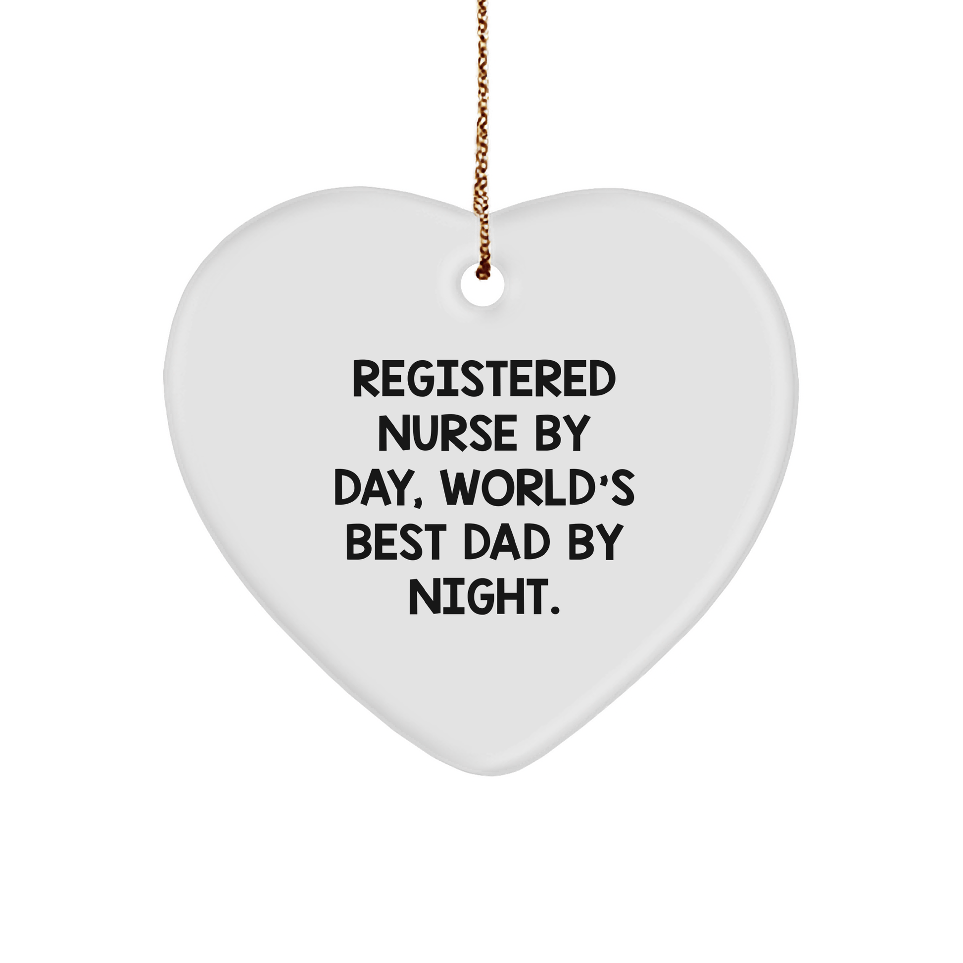 Registered Nurse Gifts, Funny Quote Heart Ornament, Christmas Unique Gifts from Friends - Victory Thru Vision 