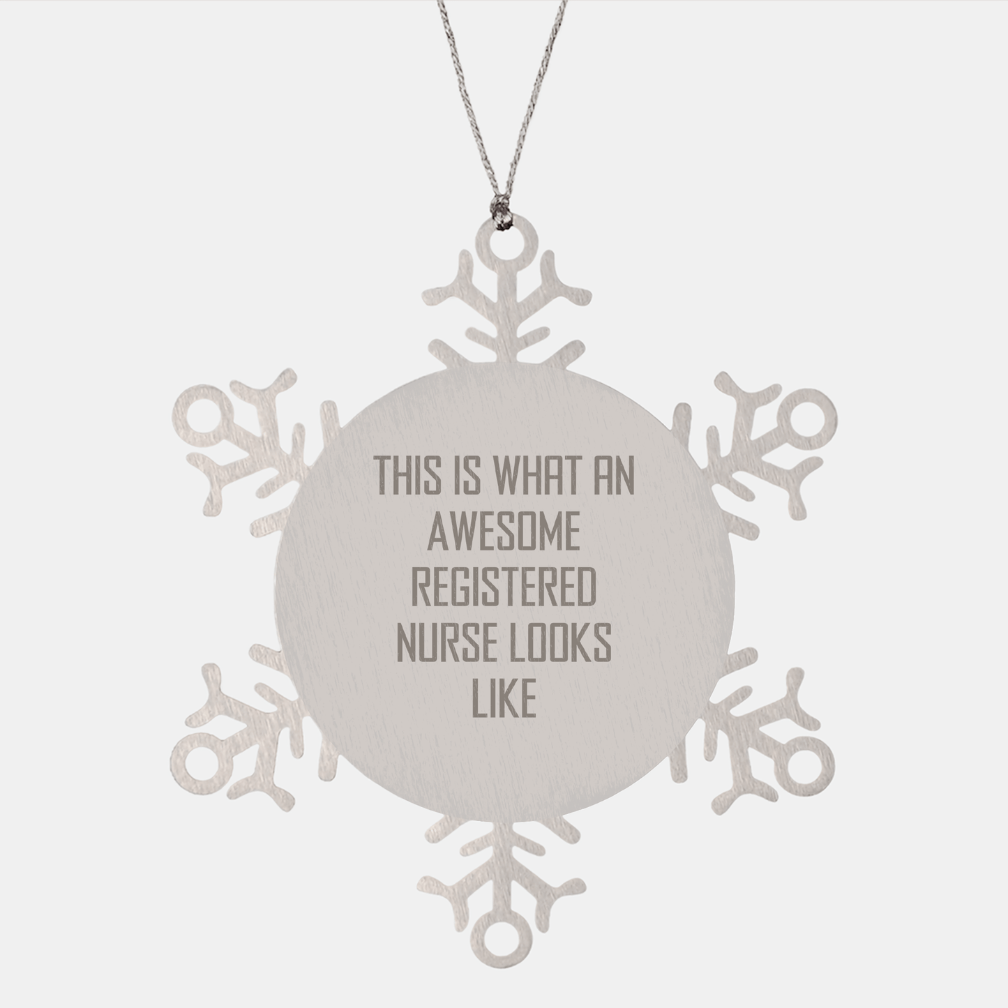 Registered Nurse Gifts, Snowflake Ornament, Inspirational Quote 'This Is What An Awesome Registered Nurse Looks Like', Gifts from Family for Registered Nurse, Unique Christmas Unique Gifts - Victory Thru Vision 