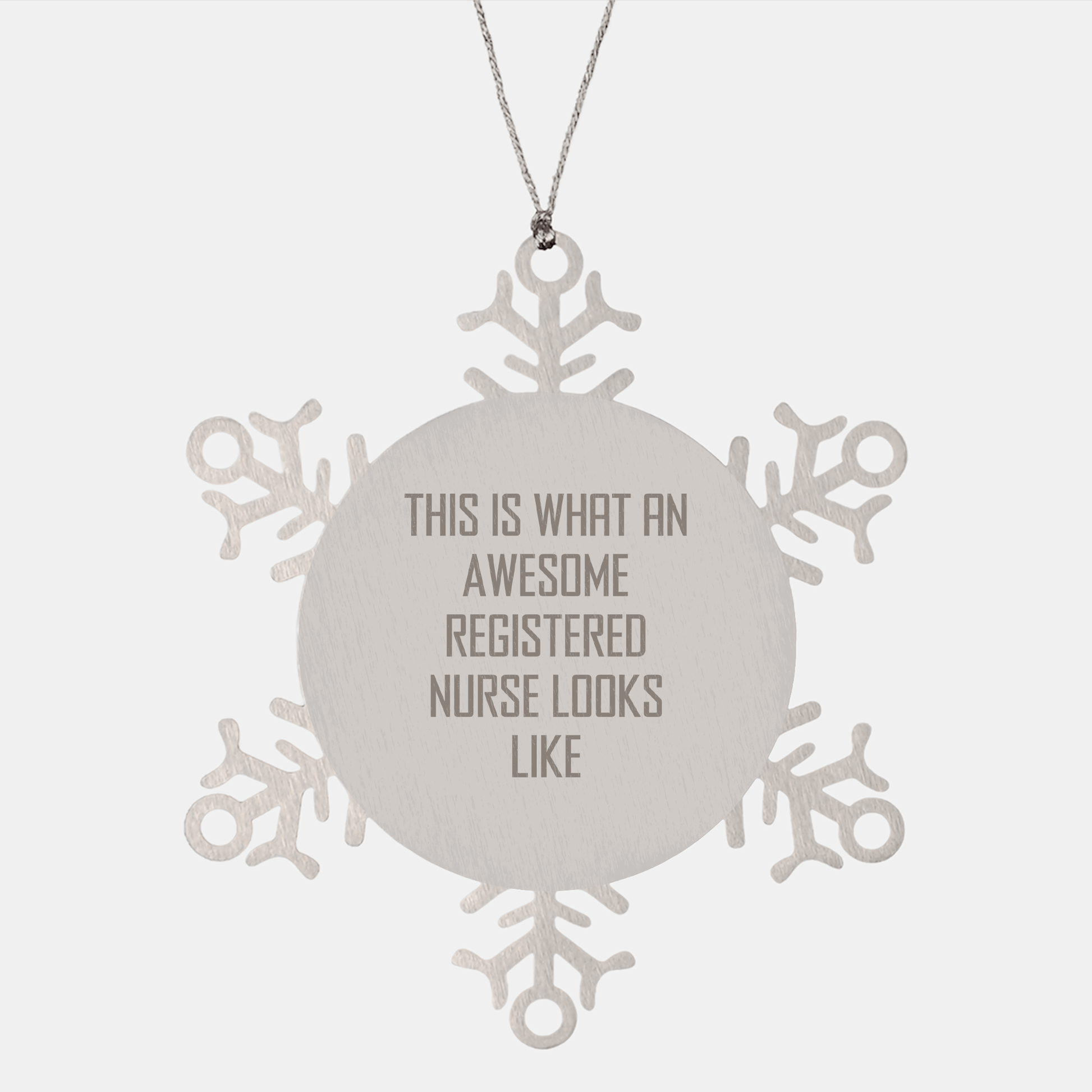 Registered Nurse Gifts, Snowflake Ornament, Inspirational Quote 'This Is What An Awesome Registered Nurse Looks Like', Gifts from Family for Registered Nurse, Unique Christmas Unique Gifts - Victory Thru Vision 