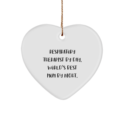 Respiratory Therapist Gifts by Day, Heart Ornament by Night, Funny Quote, Christmas Unique Gifts for Friends, Family, or Coworkers - Victory Thru Vision 