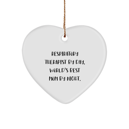 Respiratory Therapist Gifts by Day, Heart Ornament by Night, Funny Quote, Christmas Unique Gifts for Friends, Family, or Coworkers - Victory Thru Vision 