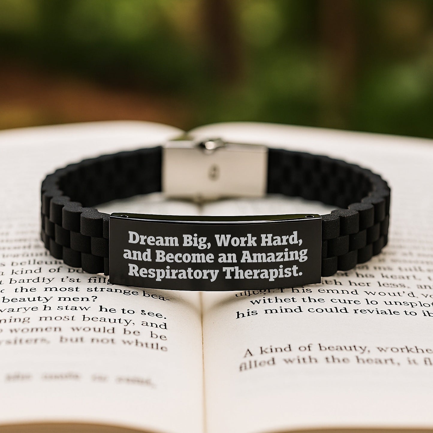 Respiratory Therapist Gifts, Dream Big, Work Hard, And Become An Amazing Respirator Therapist., Inspirational Graduation Glide lock Clasp Bracelet for Men, Women, Coworkers, Friends, Family - Victory Thru Vision