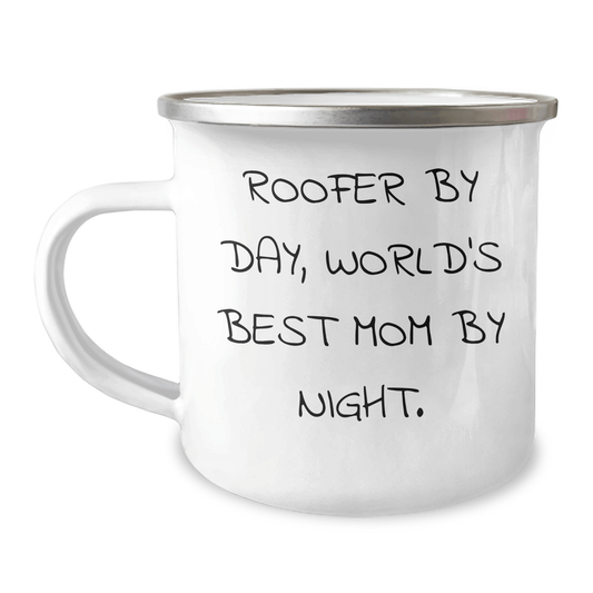 Roofer By Day, World's Best Dad By Night - Funny Camping Mug Gifts for Father's Day from Family - Victory Thru Vision