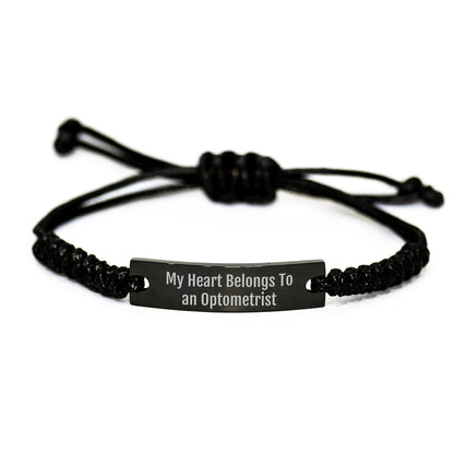 Optometrist Gifts for Him - Funny Rope Bracelet - 'My Heart Belongs To An Optometrist' Christmas Unique Gifts from Men to Women - Image 1