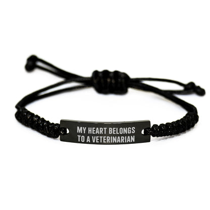 Funny Veterinarian Gifts from Family - My Heart Belongs To A Veterinarian Quote Rope Birthday Unique Gifts for Veterinarian - Image 1
