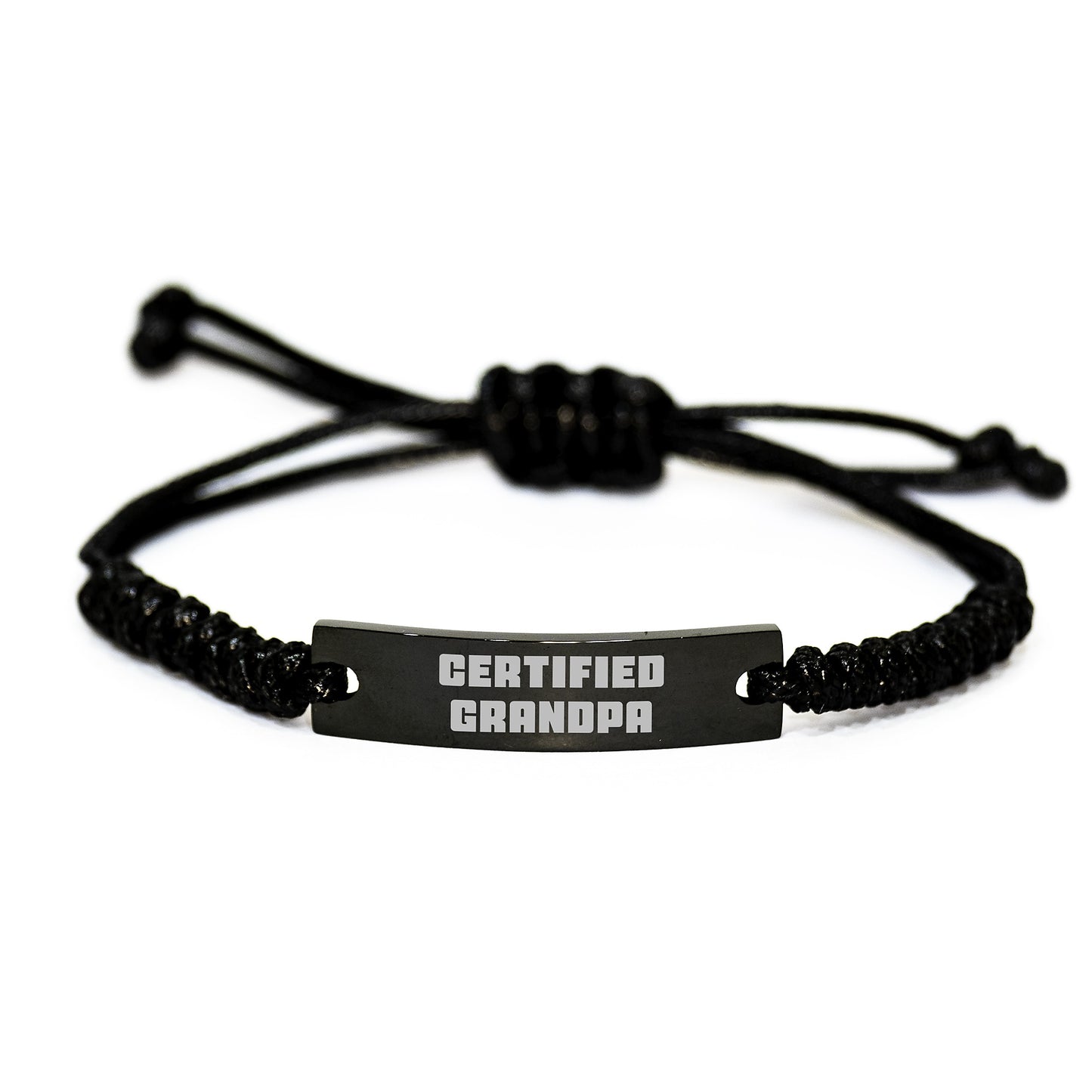 Funny Certified Grandpa Rope Bracelet Gifts for Grandpa from Family Member on Christmas Unique Occasion - Image 1