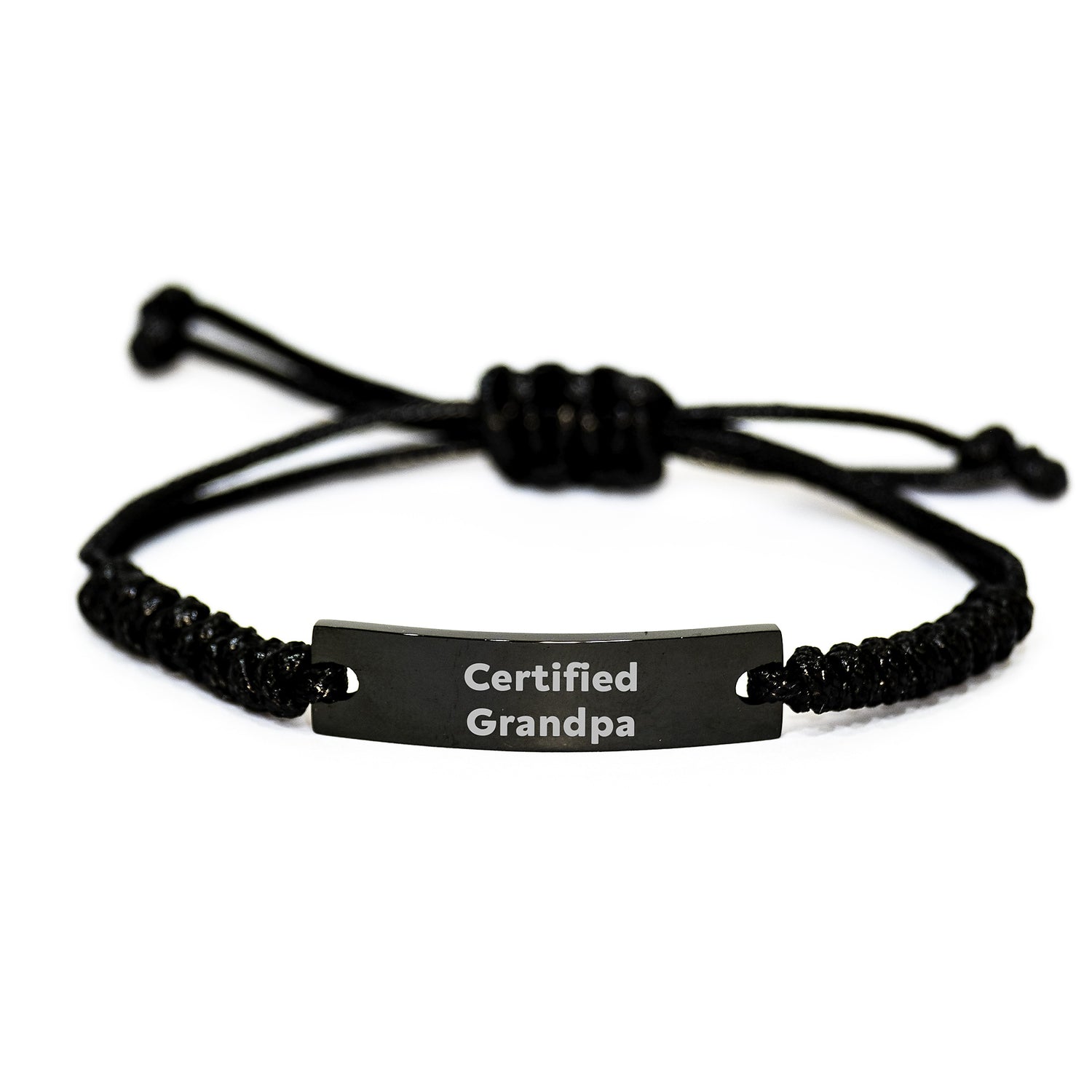 Grandpa Rope Bracelet Gifts from Family, Funny Quote Certified Grandpa, Unique Christmas Memorable Presents for Men - Image 1