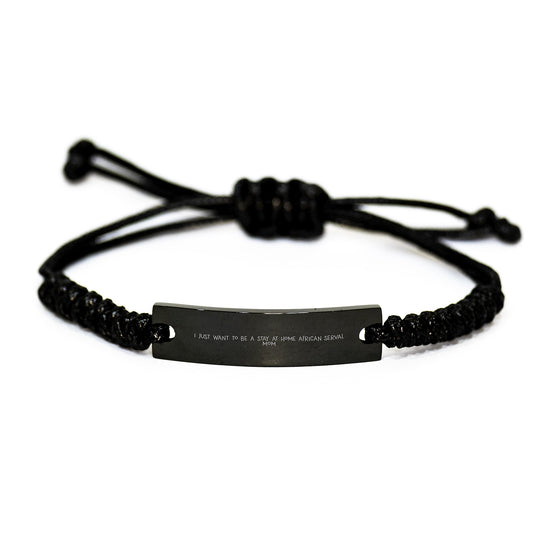 Funny African Serval Cat Rope Bracelet for Mom Gifts from Family - Unique Christmas Unique Gifts for African Serval Cat - Rope Bracelet for Women - Image 1