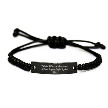 Funny School Psychologist Gifts, This Is What An Awesome School Psychologist Looks Like, Rope Bracelet for Birthday from Friends to Coworkers - Image 1
