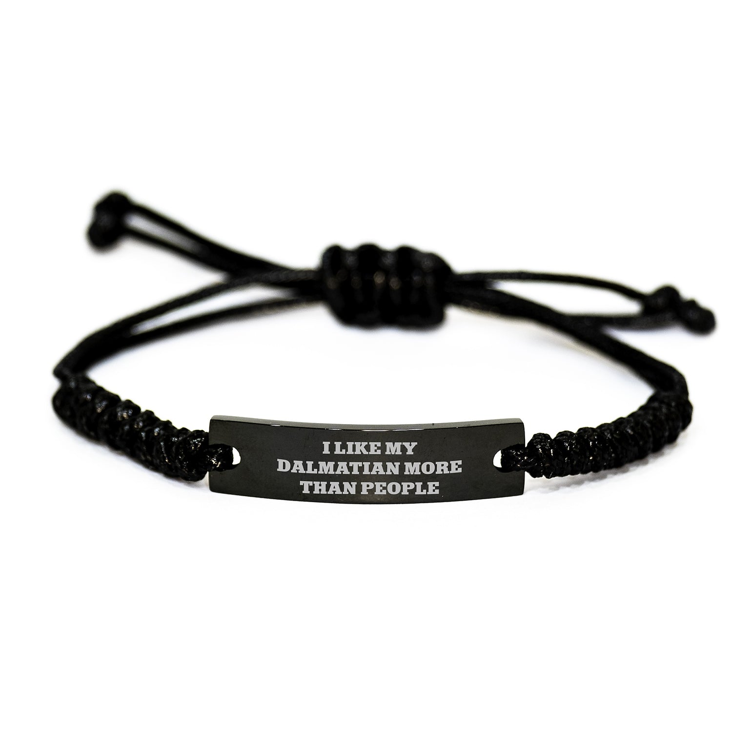 Funny Dalmatian Dog Rope Bracelet Gifts from Friends, Dalmatian Dog Lovers Gifts for Men Women, I Like My Dalmatian More Than People Quote Birthday Unique Gifts - Image 1