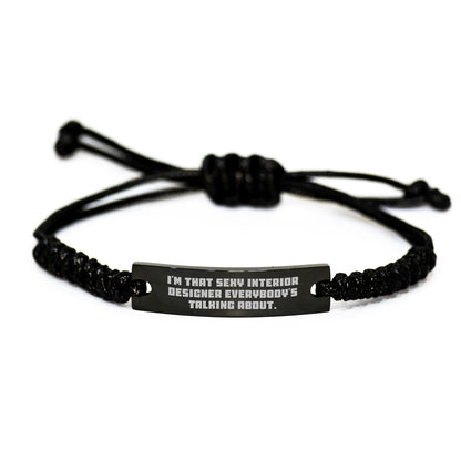 Sexy Interior Designer Rope Bracelet Gifts for Her, Funny Interior Designer Jewelry for Women, Christmas Unique Gifts from Friends - Image 1