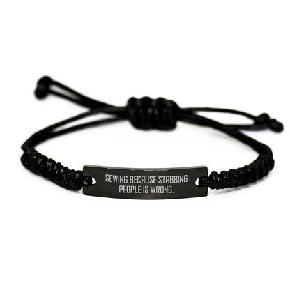 Sewing Enthusiast Gifts, Funny Rope Bracelet for Sewing Lovers, Christmas Unique Presents for Men and Women, Gifts from Family - Image 1
