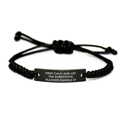 Funny Substitute Teacher Rope Bracelet Gifts from Friends for Christmas Unique - Image 1