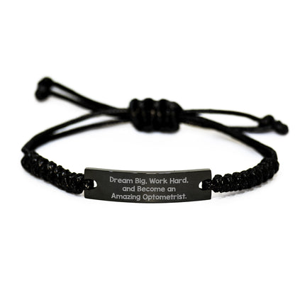 Inspirational Gifts for Optometrist Men Rope Bracelet - Gifts from Family or Friends, 'Dream Big, Work Hard, And Become An Amazing Optometrist.' - Christmas Unique Gifts for Optometrist - Image 1