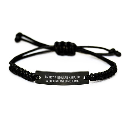 Funny Nana Gifts: Unique Rope Bracelet for Nana, Nana Rope Charm Christmas Memorable Presents, Gifts from Family to Awesome Nanas - Image 1