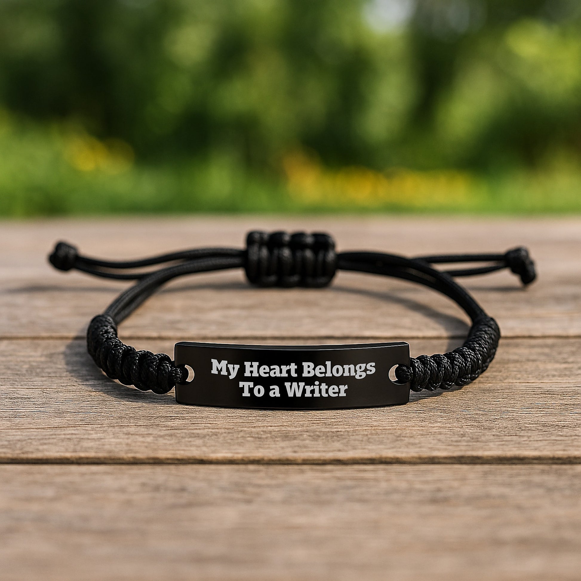 Funny Writer Gifts for Him from Friends, My Heart Belongs To A Writer Rope Bracelet, Christmas Unique Rope Jewelry for Writers - Image 2