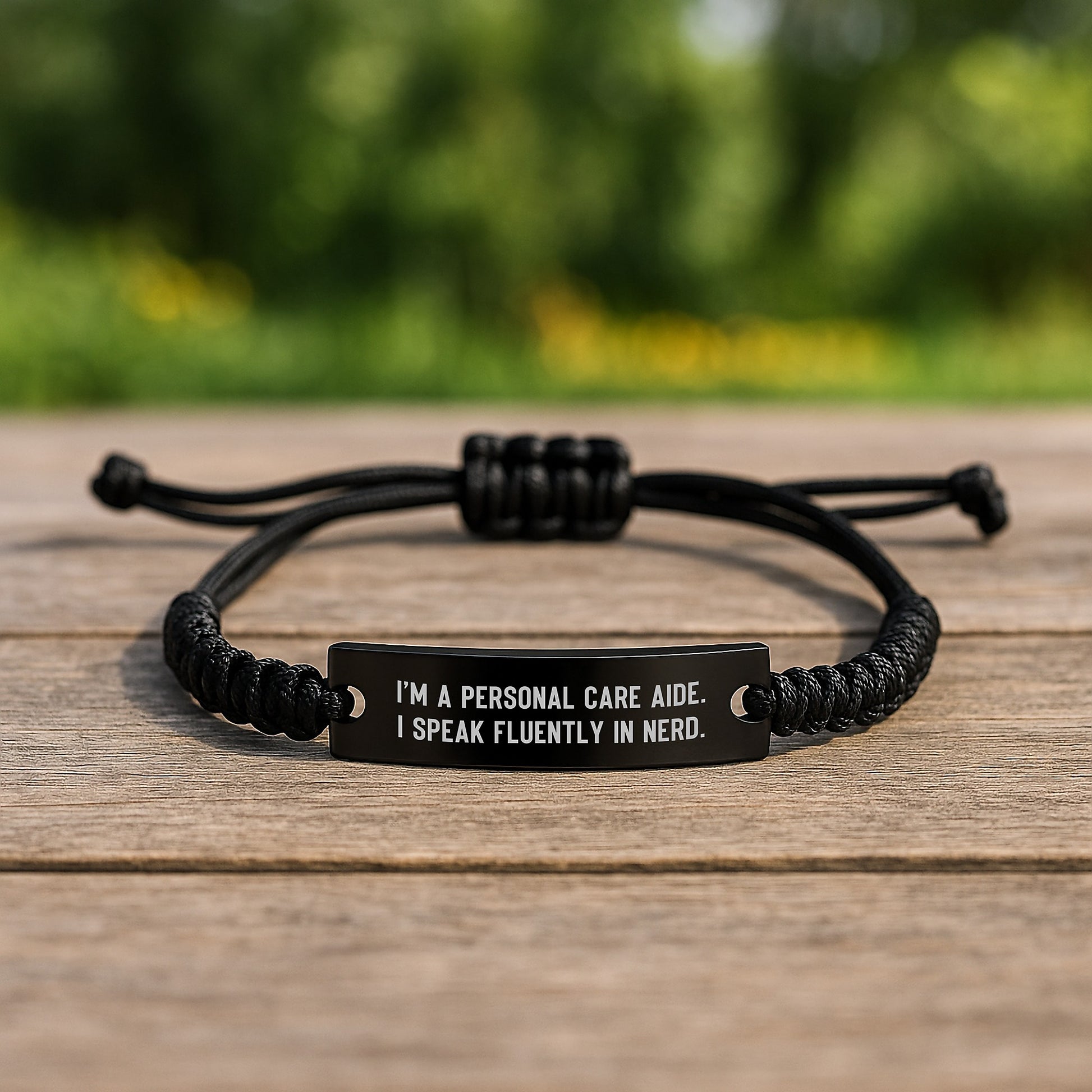 Personal Care Aide Gifts Funny Quote Rope Bracelet Adjustable Birthday Unique Gifts from Friends to Personal Care Aide - Image 2