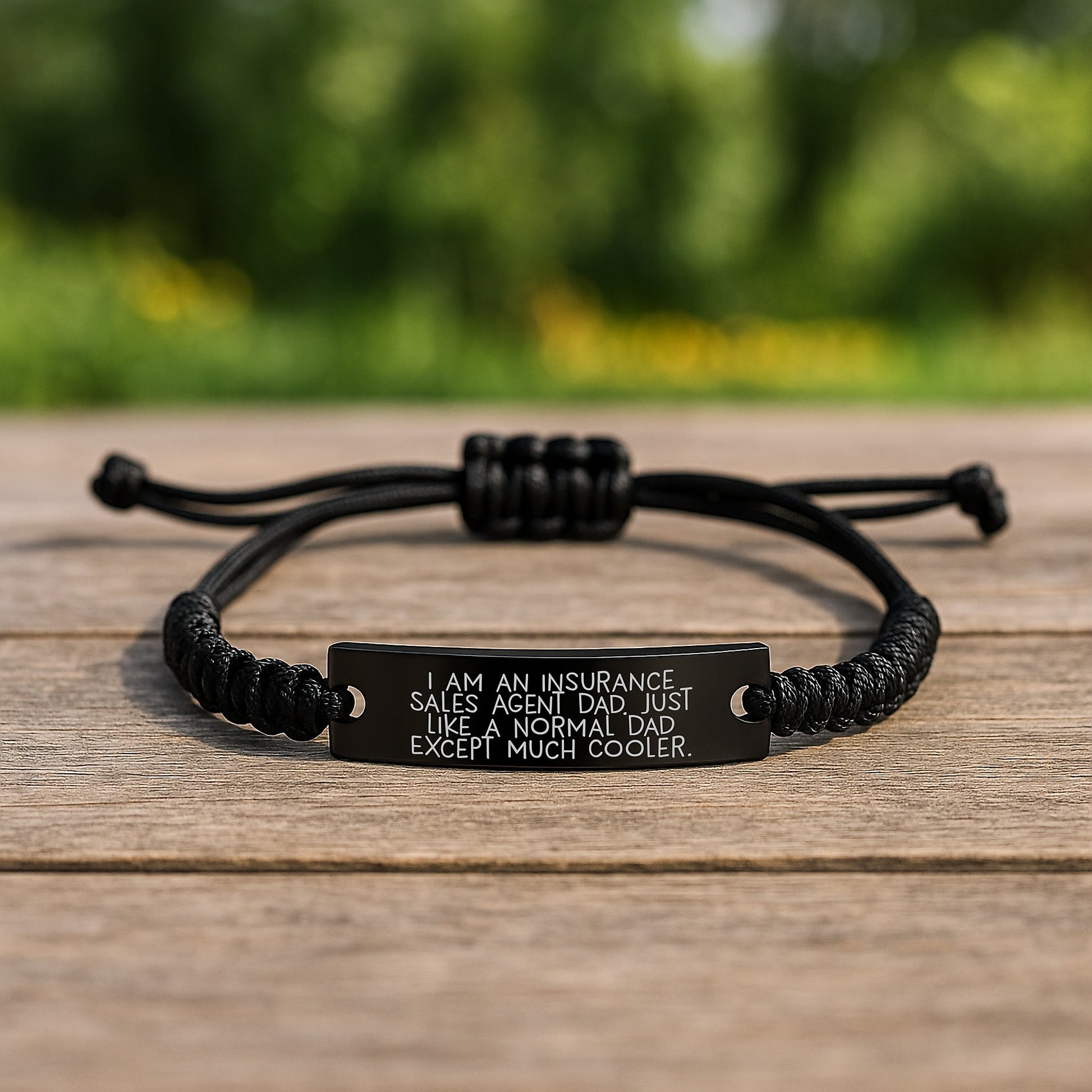 Insurance Sales Agent Funny Rope Bracelet Gifts from Dad, 'I Am An Insurance Sales Agent Dad. Just Like A Normal Dad Except Much Cooler.', Valentine's Unique Gifts for Insurance Sales Agent Men - Image 2