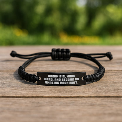 Inspiring Machinist Rope Bracelet, Funny Quote, Gifts from Friends for Machinist Men at Christmas Unique Gifts - Image 2