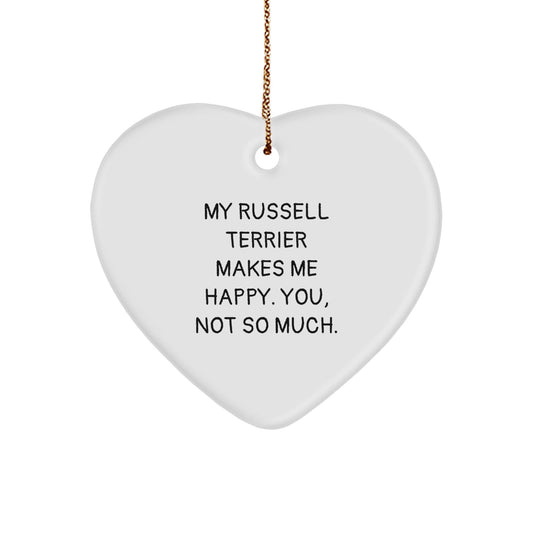 Russell Terrier Dog Lover Christmas Unique Gifts from Friends, Heart Ornament with Funny Quote for Russell Terrier Dog Owners, Gifts for Russell Terrier Dog - Victory Thru Vision