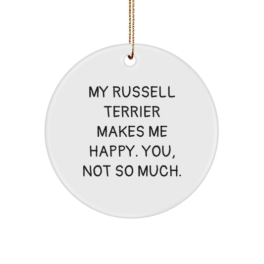 Russell Terrier Dog Lovers' Christmas Circle Ornament Gifts from Friends, Family, or Coworkers - Victory Thru Vision