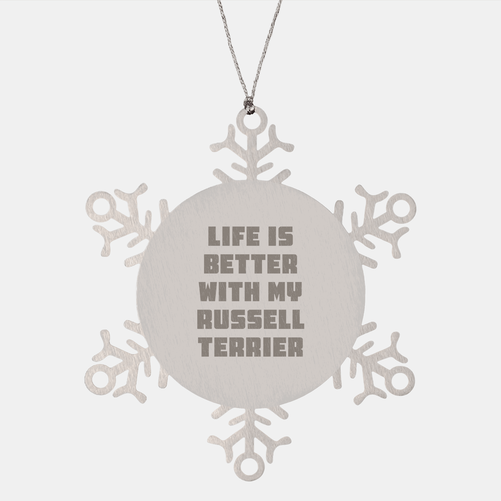 Russell Terrier Dog Lovers Gifts from Friends for Men Women Family Snowflake Ornament, Funny Quote Life Is Better With My Russell Terrier Dog, Christmas Unique Present - Victory Thru Vision