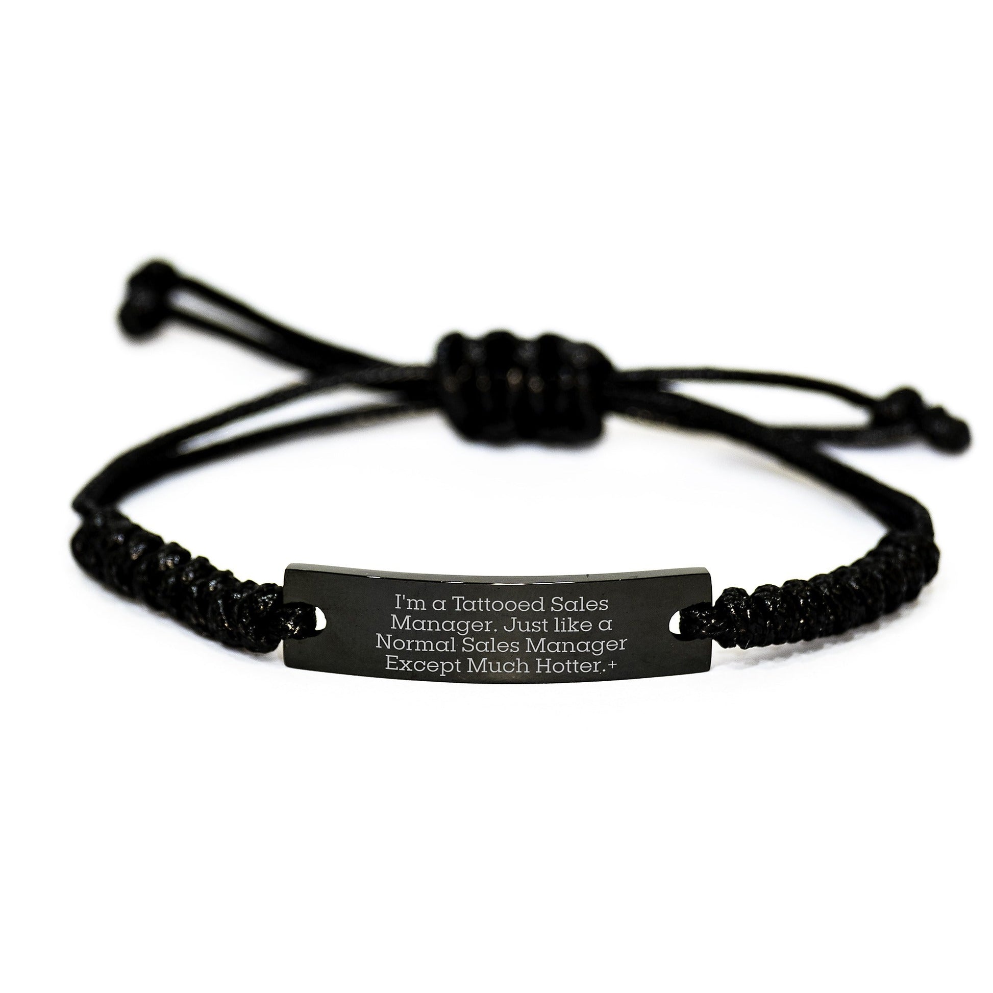 Sales Manager Gifts, Funny Quote Rope Bracelet, Adjustable Black Rope, Gifts from Friends to Sales Managers for Graduation, Perfect Encouragement for Men and Women - Victory Thru Vision